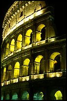 Colosseum illuminated night. Rome, Lazio, Italy (color)