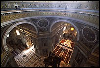 Interior of Basilica San Pietro (Saint Peter) seen from the Dome. Vatican City ( color)