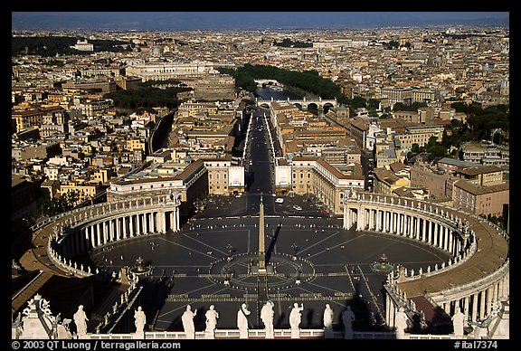 Piazza San Pietro seen from the Dome. Vatican City (color)