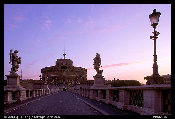 Ponte Sant'Angelo and Castel Sant'Angelo, dawn. Vatican City
