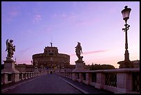 Ponte Sant'Angelo and Castel Sant'Angelo, dawn. Vatican City (color)