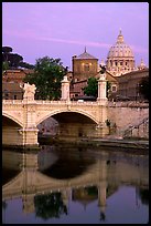 Ponte Sant'Angelo and Basilica San Pietro, sunrise. Vatican City