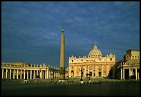 Piazza San Pietro and Basilica San Pietro (Saint Peter), sunrise. Vatican City (color)