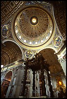 Baldachino, and Dome of Basilic Saint Peter. Vatican City (color)