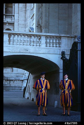 Members of Pontifical Swiss Guard. Vatican City (color)
