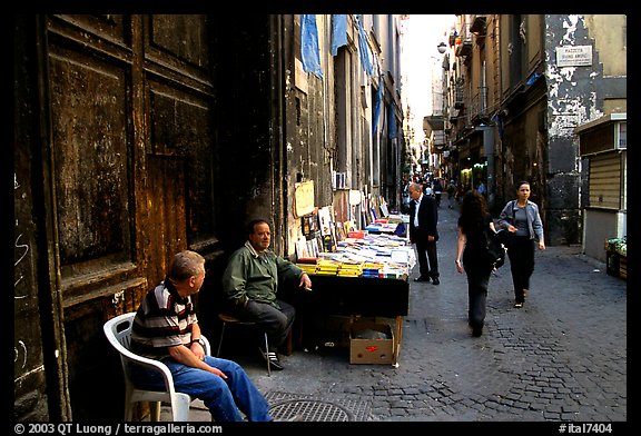 Via San Giogio dei Librai, one of the liveliest roads in Spaccanapoli. Naples, Campania, Italy (color)
