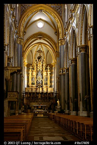 Organ inside church. Naples, Campania, Italy (color)