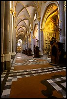 Church side aisle. Naples, Campania, Italy ( color)