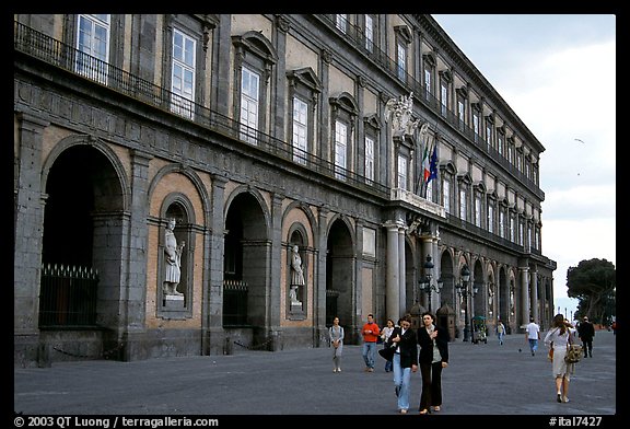 Facade of Palazzo Reale (Royal Palace). Naples, Campania, Italy (color)