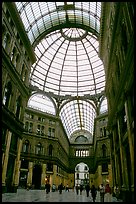 Roof and arcades of Galleria Umberto I. Naples, Campania, Italy (color)