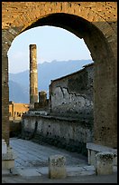 Archway and column. Pompeii, Campania, Italy