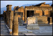 Edifici Amministrazione Publica, sunset. Pompeii, Campania, Italy