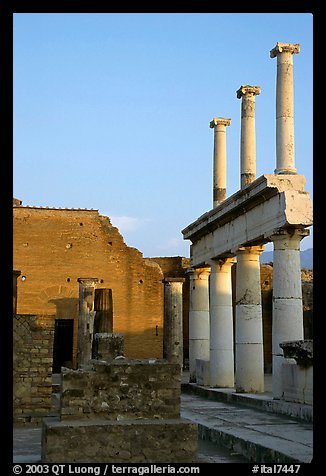 Forum, sunset. Pompeii, Campania, Italy