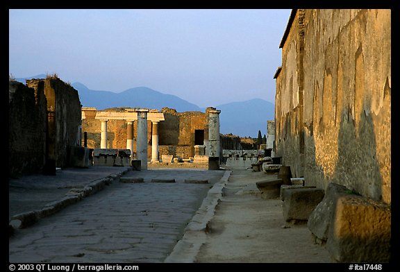 Via Marina at sunset. Pompeii, Campania, Italy