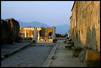 Via Marina at sunset. Pompeii, Campania, Italy