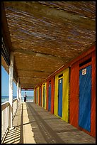 Row of changing cabins, Paestum. Campania, Italy (color)