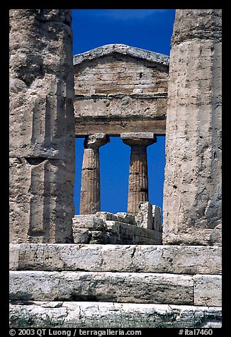 Ruins of Tempio di Cerere (Temple of Ceres). Campania, Italy