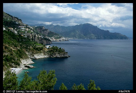 Steep coastline near Amalfi. Amalfi Coast, Campania, Italy