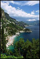 Hills plunging into the Mediterranean. Amalfi Coast, Campania, Italy