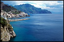 Blue waters and Amalfi. Amalfi Coast, Campania, Italy (color)