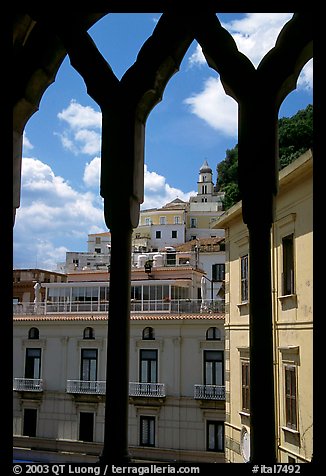 Amalfi hills seen from Duomo Sant'Andrea. Amalfi Coast, Campania, Italy (color)