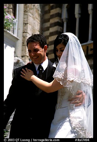 Newly weds, Amalfi. Amalfi Coast, Campania, Italy (color)