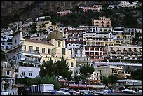 Houses built on steep slopes, Positano. Amalfi Coast, Campania, Italy