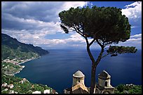 Mediterranean seen from the terraces of Villa Rufulo, Ravello. Amalfi Coast, Campania, Italy