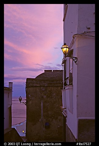 Houses at sunset, Positano. Amalfi Coast, Campania, Italy (color)