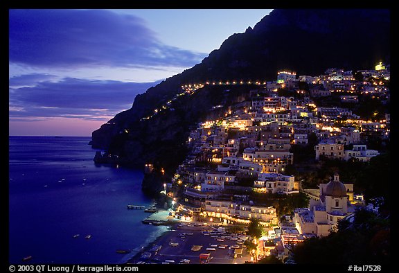 Lights on Positano. Amalfi Coast, Campania, Italy