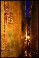 Narrow stairway at night, Positano. Amalfi Coast, Campania, Italy