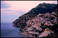 Positano at dawn. Amalfi Coast, Campania, Italy