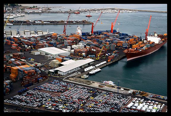 Industrial port of Salerno. Amalfi Coast, Campania, Italy