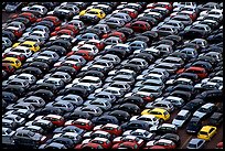 Rows of cars in transit at Salerno port. Amalfi Coast, Campania, Italy ( color)