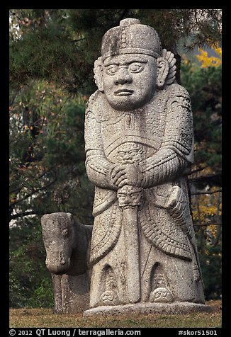 Stone figure of military official, Seolleung. Seoul, South Korea (color)