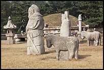 Grave mounds, tomb of King Seonjong, Samreung Gongwon. Seoul, South Korea (color)