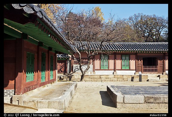 Jeongsa-cheong, Jongmyo shrine. Seoul, South Korea (color)