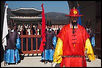 Guards in Joseon-period costumes, Gyeongbokgung. Seoul, South Korea