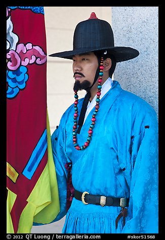 Jeongbyeong (regular soldier from Joseon dynasty), Gyeongbokgung. Seoul, South Korea (color)