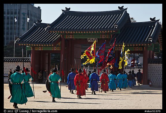 Ceremony of gate guard change, Gyeongbokgung. Seoul, South Korea