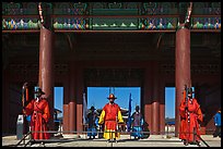 Guards at Heugnyemun gate, Gyeongbokgung. Seoul, South Korea