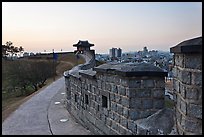 Inside Suwon Hwaseong Fortress wall. South Korea