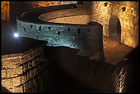 Hwaseomun gate fortifications from above,  Suwon Hwaseong Fortress. South Korea (color)