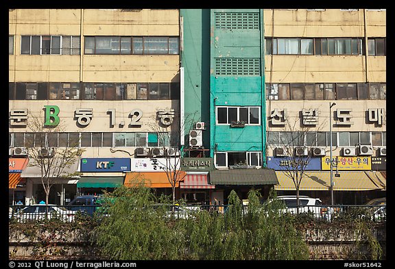 Warehouses along Cheonggyecheon. Seoul, South Korea (color)