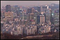 Central Seoul at dusk. Seoul, South Korea ( color)