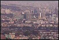 Gyeongbokgung and high-rises at dusk. Seoul, South Korea ( color)