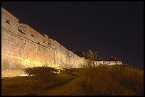 Suwon Hwaseong Fortress wall at night. South Korea ( color)