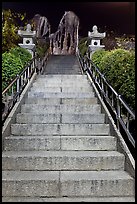Stairs leading to sacred rocks, Seon-bawi. Seoul, South Korea (color)
