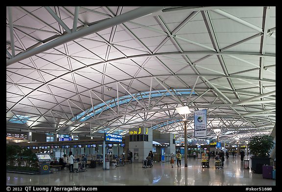 Incheon international airport main concourse. South Korea (color)