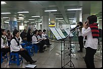 Music concert in subway. Daegu, South Korea ( color)